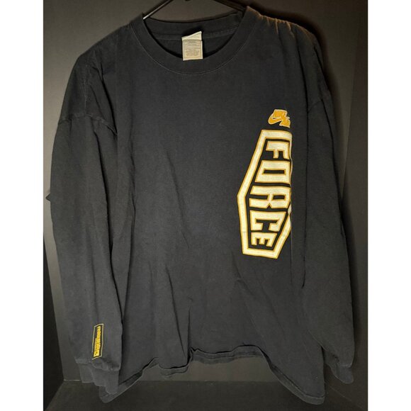 Vtg Nike Air Force LongSleeve T Shirt Mens XL Black Tee Y2K Skater - Picture 1 of 6
